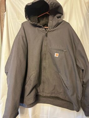 Carhartt Mens Jacket Relaxed Fit Sherpa Lined 0J4392-M Hooded Size 4XL